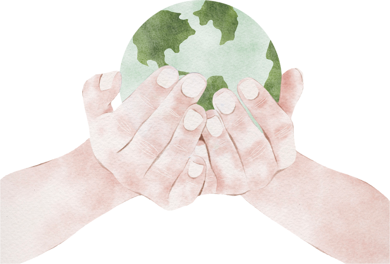 Hand Holding Earth Illustration