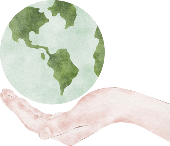 Hand Holding Earth Illustration