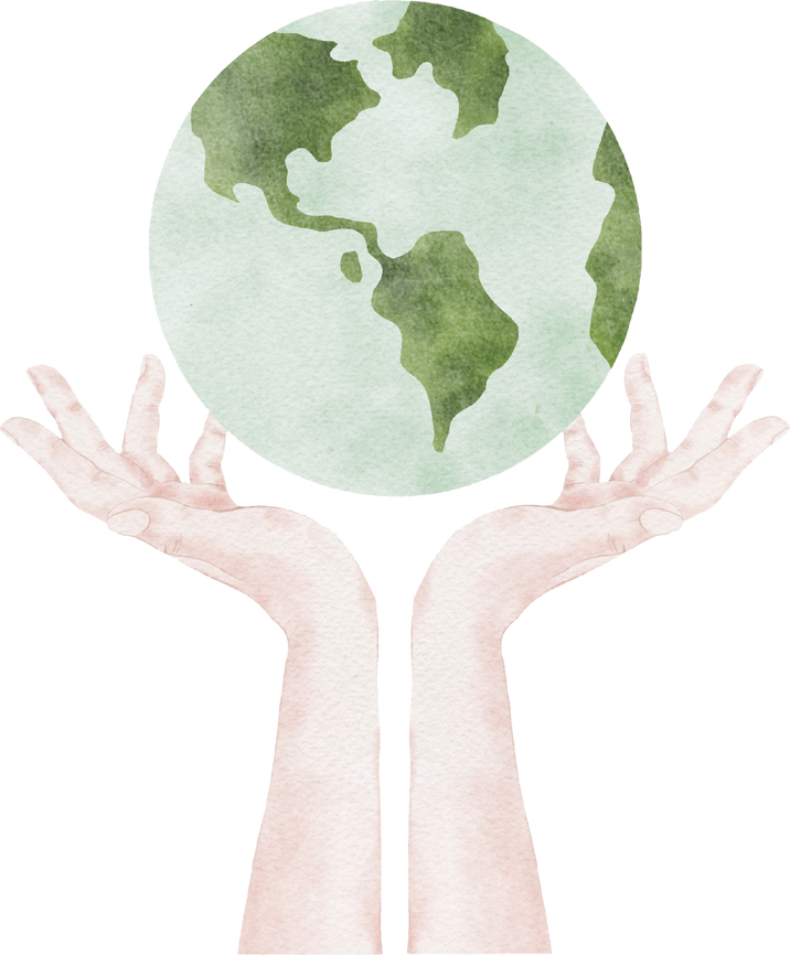 Hand Holding Earth Illustration